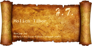 Holics Tibor névjegykártya